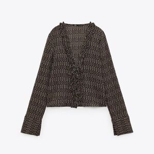 Zara Flowy Textured Shirt